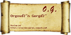 Orgován Gergő névjegykártya